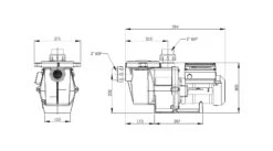 IntelliFlo Whisperflo-VSF 2,20 KW / 230 Volt -Zwembadverkoopwinkel intelliflo vsfd dimensions