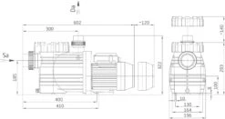 Badu Eco Touch Pro II - 0,75 KW / 230 Volt 7 Badu Eco Touch Pro II - 0,75 KW / 230 Volt -Zwembadverkoopwinkel maatschets badu eco touch pro ii scaled 1