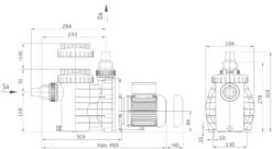 Badu Magic II 11 - 0,45 KW / 230 Volt 7 Badu Magic II 11 - 0,45 KW / 230 Volt -Zwembadverkoopwinkel maatschets badu magic ii scaled 1